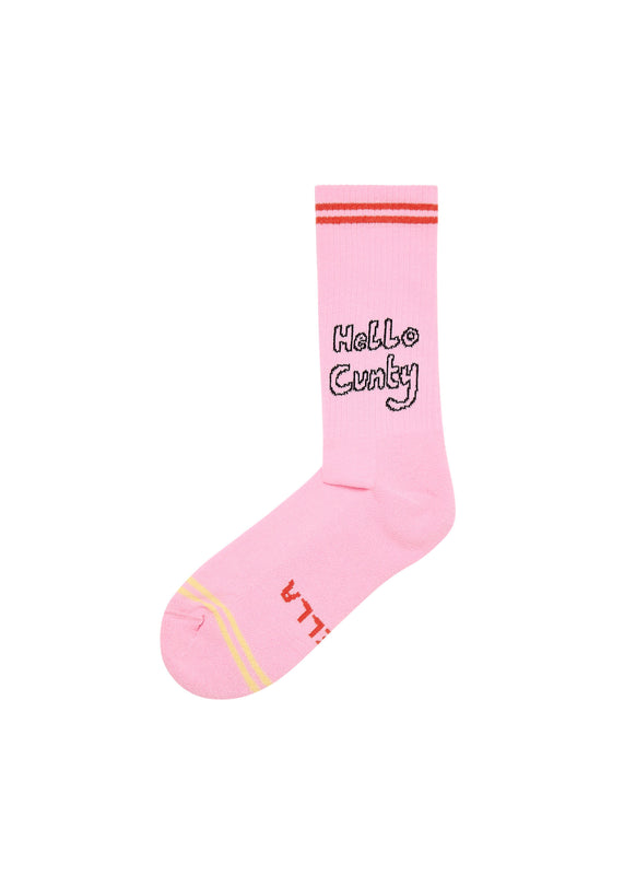Bella Freud HELLO CUNTY SOCKS | PINK | ONE SIZE – Bella Freud