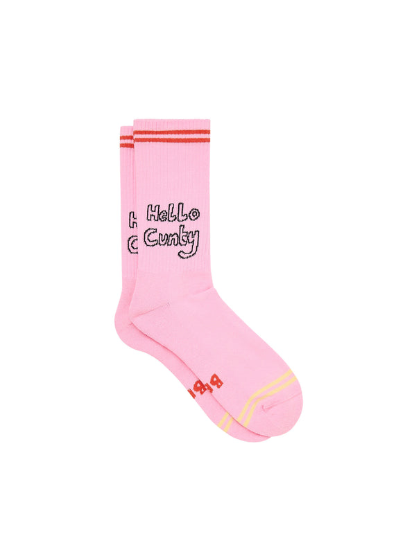 bella freud HELLO CUNTY SOCKS | PINK | ONE SIZE – Bella Freud