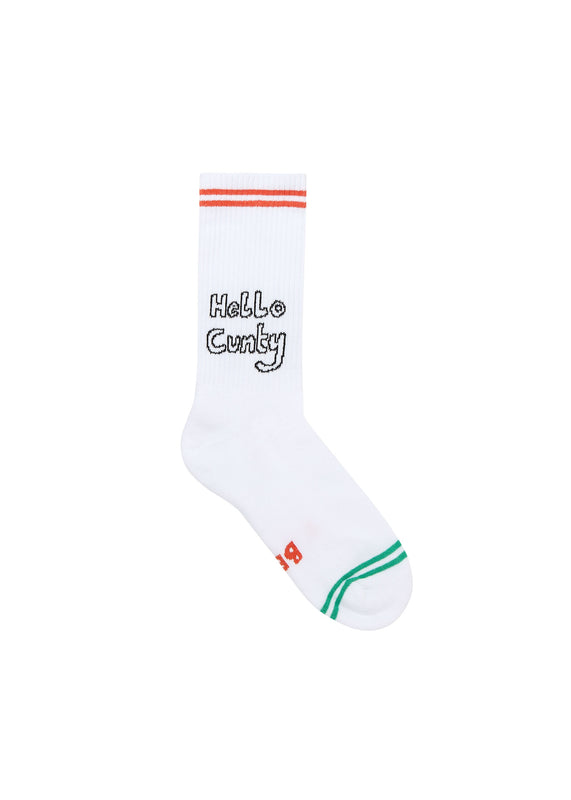 Bella Freud HELLO CUNTY SOCKS | WHITE | ONE SIZE – Bella Freud