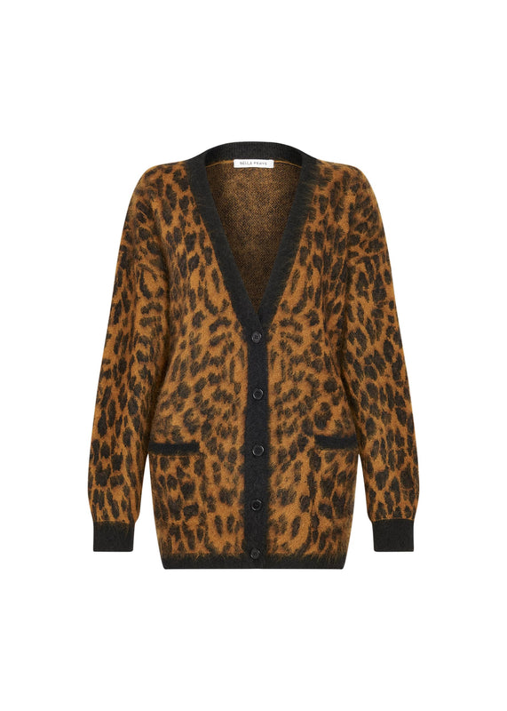 bella freud Leopard Oversized Cardigan in Black l Bella Freud