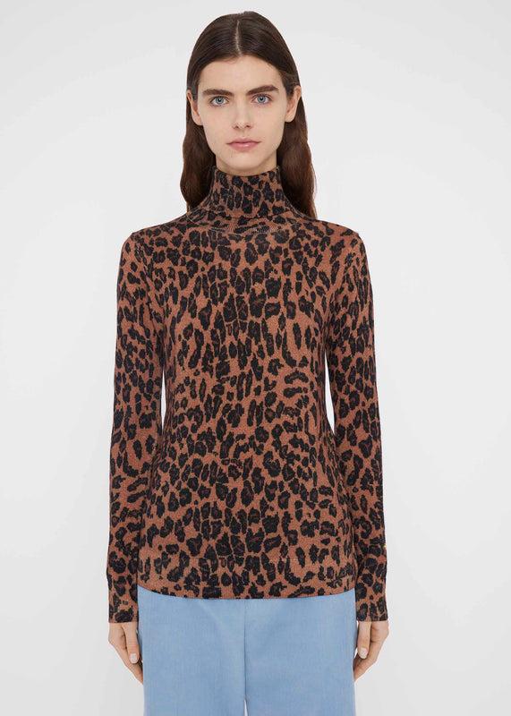Bella Freud LEOPARD ROLL NECK | LEOPARD | XS – Bella Freud