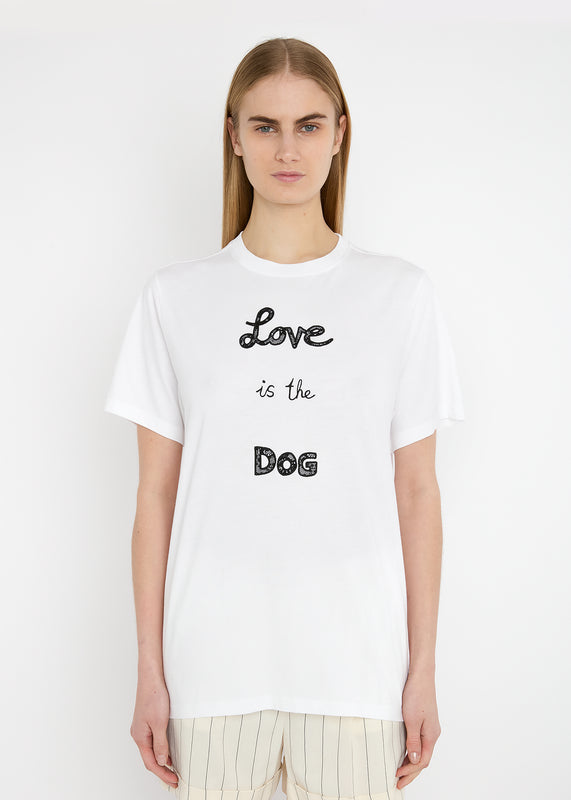 Bella Freud LOVE IS THE DOG UNISEX T-SHIRT | WHITE | XS – Bella Freud