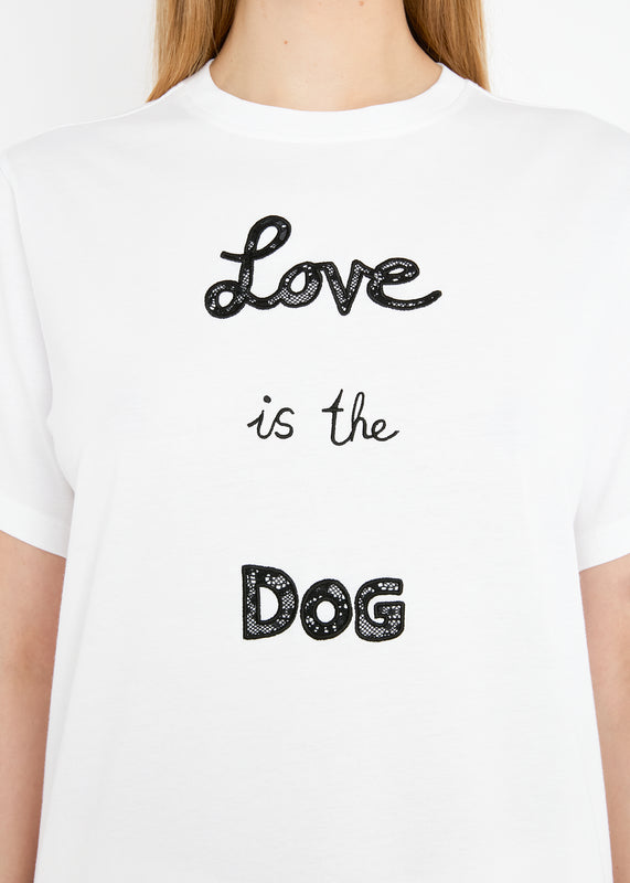 Bella Freud LOVE IS THE DOG UNISEX T-SHIRT | WHITE | XS – Bella Freud