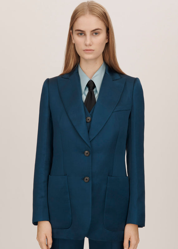Bella Freud Satin Saint James Jacket In Blue L Bella Freud