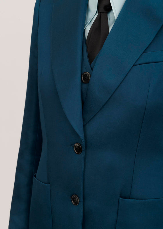 Bella Freud Satin Saint James Jacket In Blue L Bella Freud