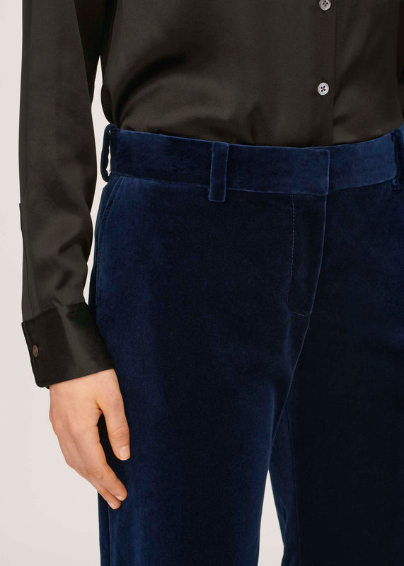 Bella Freud Shop The Velvet 1976 Trouser In Dark Marine