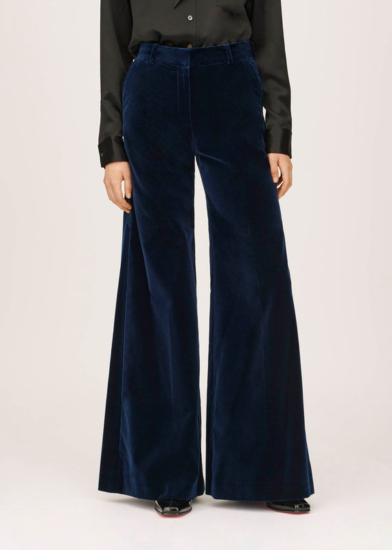 Bella Freud Shop The Velvet Bianca Trouser In Dark Marine
