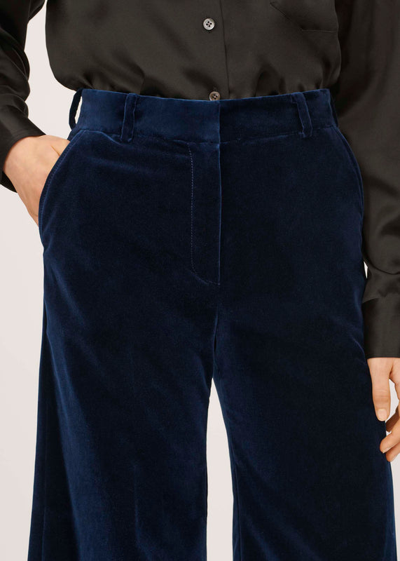 Bella Freud Shop The Velvet Bianca Trouser In Dark Marine