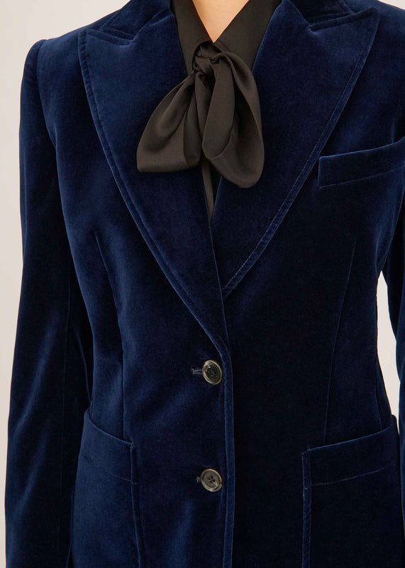 Bella Freud Shop The Velvet Saint James Jacket In Dark Marine