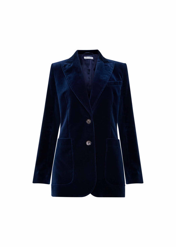 bella freud Shop the Velvet Saint James Jacket in Dark Marine