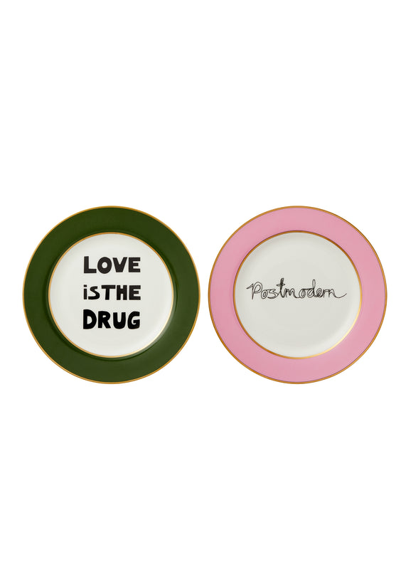 bella freud Side Plate Set - Love Is The Drug/Postmodern