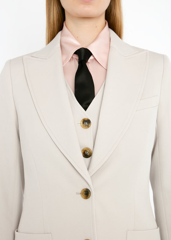 Bella Freud ST. JAMES JACKET CAVALRY TWILL | DOVE | 6 – Bella Freud