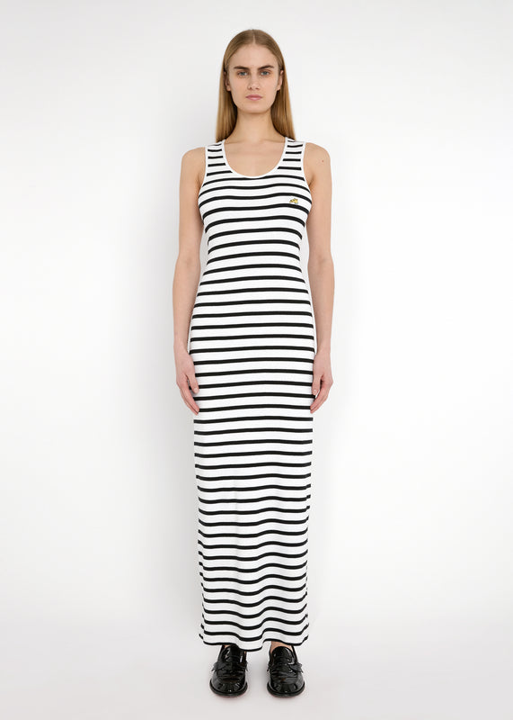 Bella Freud STRIPED RIBBED DRESS | BLACK & WHITE | XS – Bella Freud