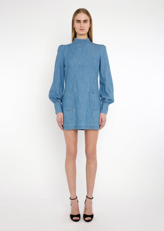 Bella Freud VALLEY OF THE DOLLS DRESS | WASHED CHAMBRAY | 6 – Bella Freud