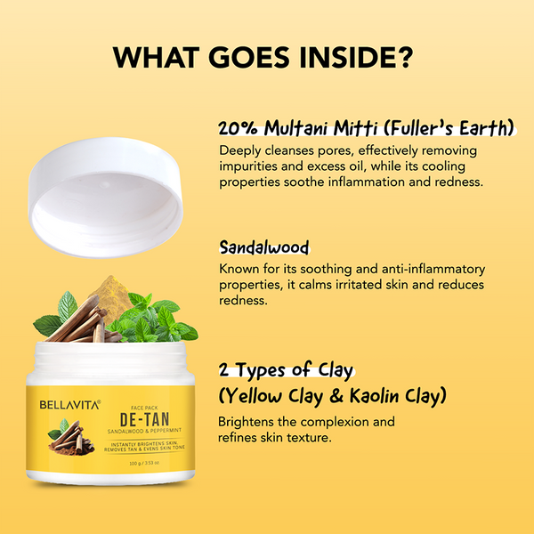 Bella Vita De-Tan Face Pack - 100g