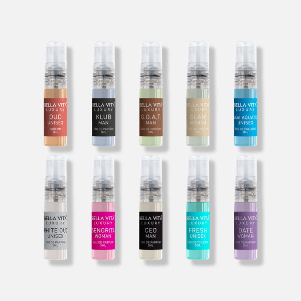 bella vita Luxury Perfume Trial Pack - 10 x 5ml