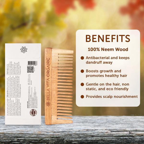 Bella Vita Neem Wooden Wide Tooth Comb