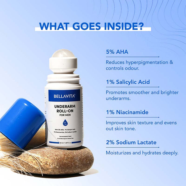 Bella Vita Underarm Roll On For Men - 50ml