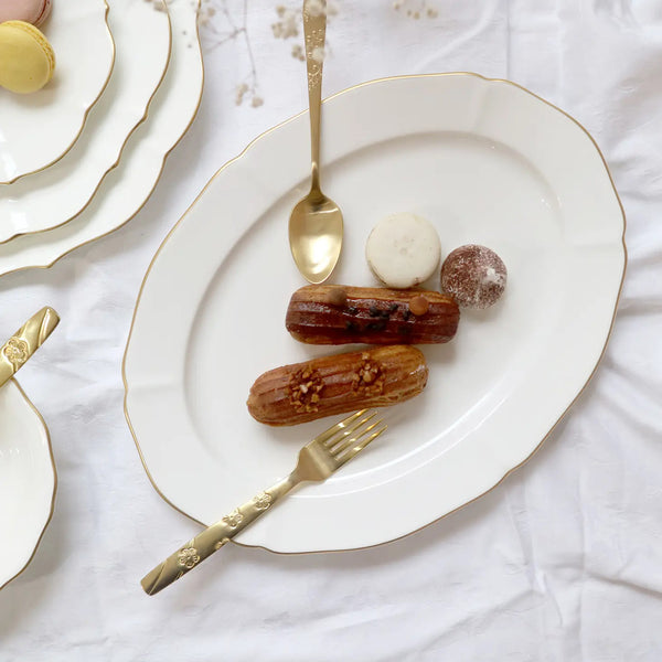 Bellápierre Amelie - Brushed Gold Rim - 14" Oval Platter