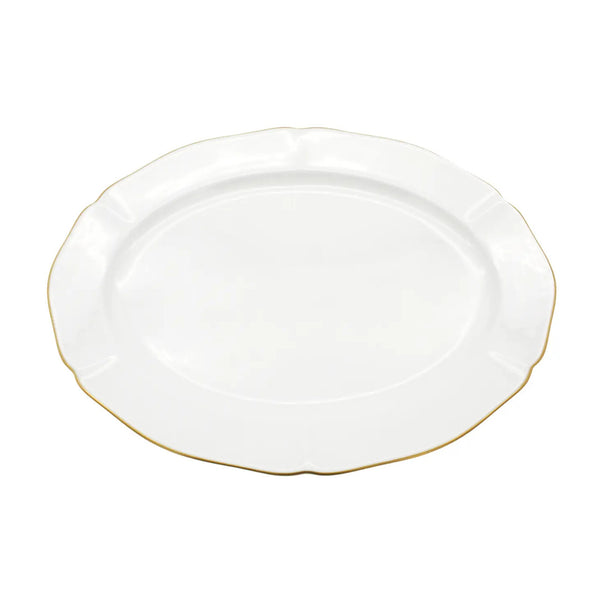 bellápierre Amelie - Brushed Gold Rim - 14" Oval Platter