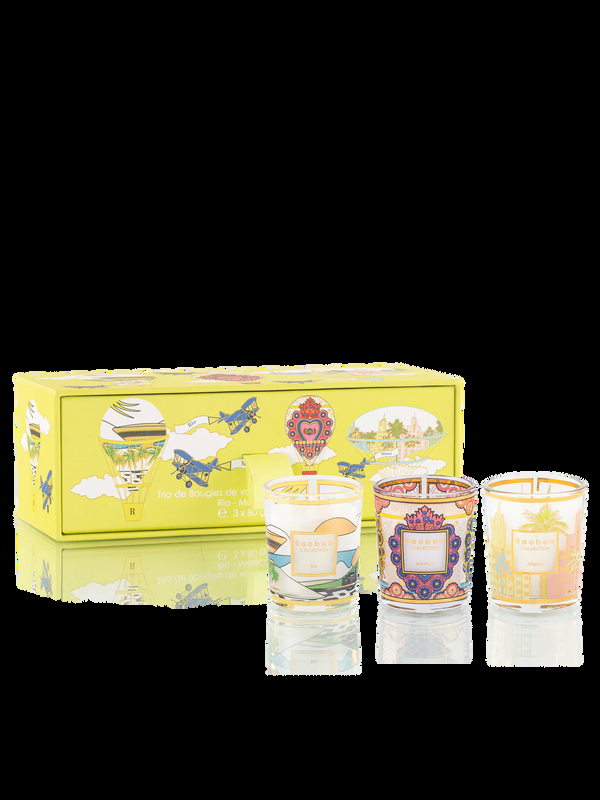 Bellápierre Baobab Collection Trio Travel Candles - Rio Mexico & Miami