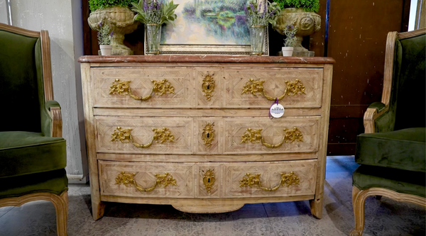 bellápierre Antique Marble-Topped Commode