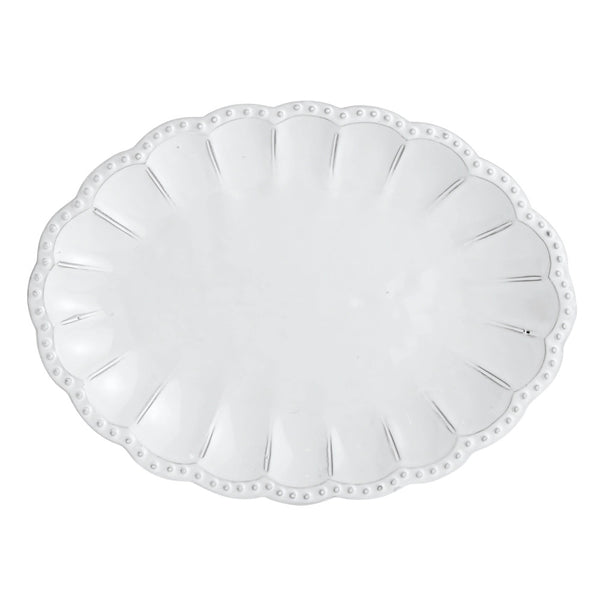 bellápierre Bella Bianca Beaded Oval Platter