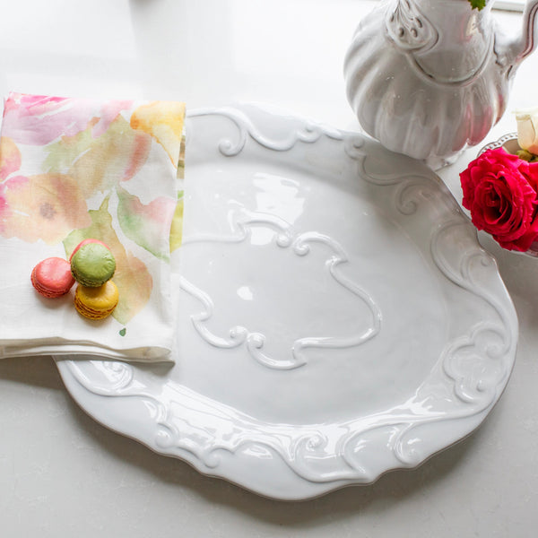 Bellápierre Bella Bianca Ribbon Oval Platter