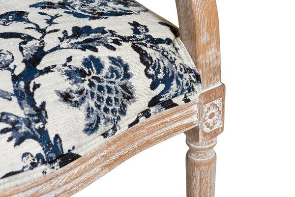 Bellápierre Blue Fowl & Fruit Jacquard Arm Chair