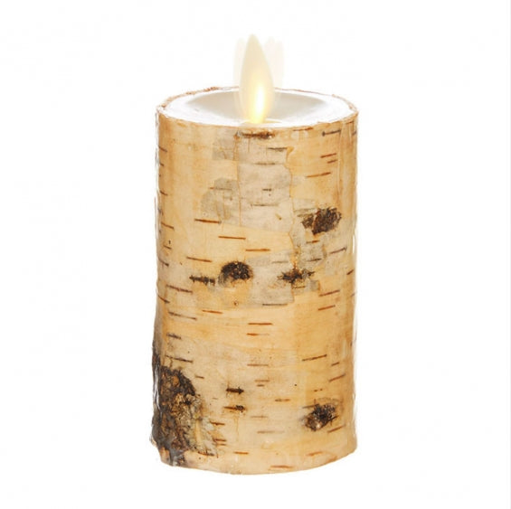 bellápierre Moving Flame Birch Pillar Candles