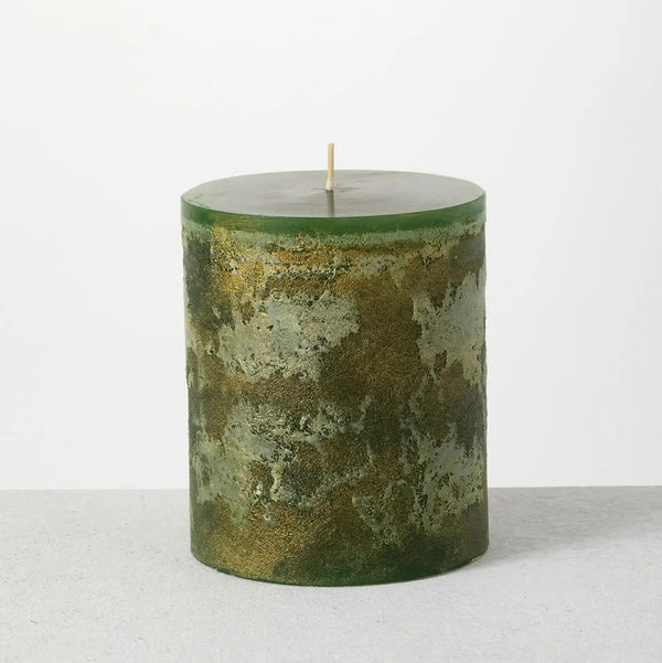 bellápierre "Ritz" Green Timber Pillar Candle 4.5"