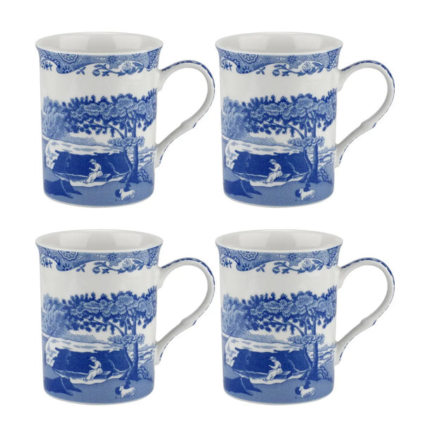 bellápierre Set of 4 Spode Blue Italian Mugs