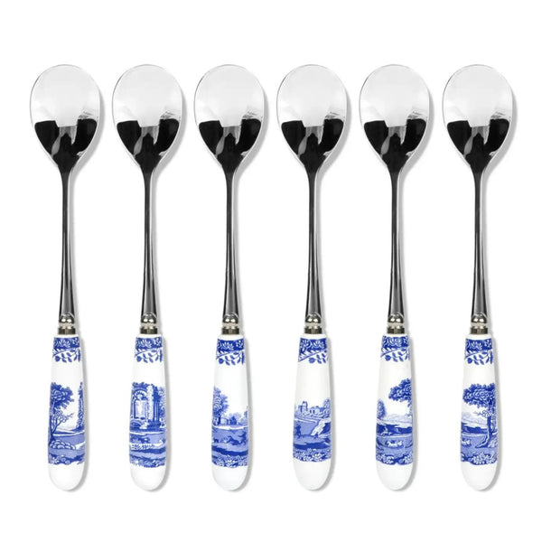Bellápierre Spode Blue Italian Set Of 6 Teaspoons