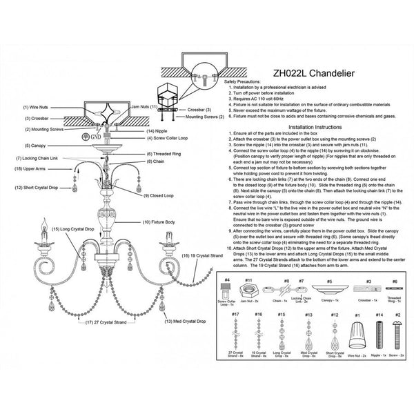 Bellápierre The Antiqued Crystal Drops Chandelier