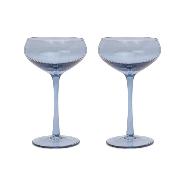 bellápierre THE LOU COUPE GLASS - SET OF 2 BLUE