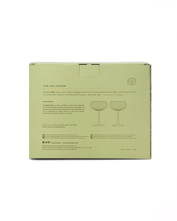 Bellápierre THE LOU COUPE GLASS - SET OF 2 OLIVE