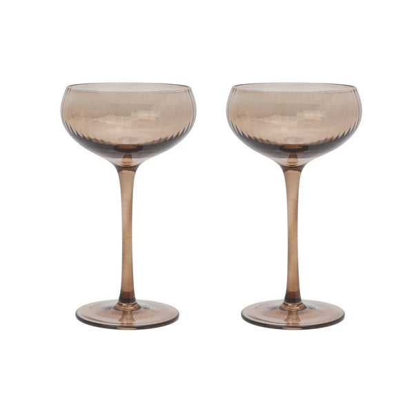 bellápierre THE LOU COUPE GLASS - SET OF 2 SMOKE