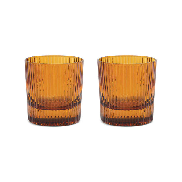 bellápierre THE SCOUT LOWBALL GLASS - SET OF 2 AMBER