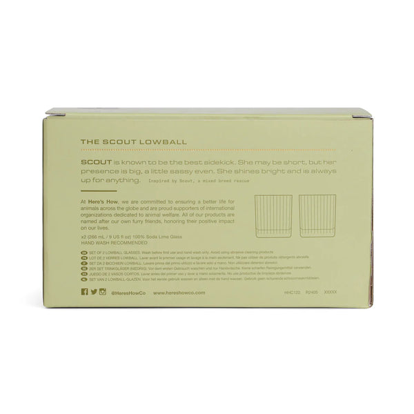 Bellápierre THE SCOUT LOWBALL GLASS - SET OF 2 OLIVE