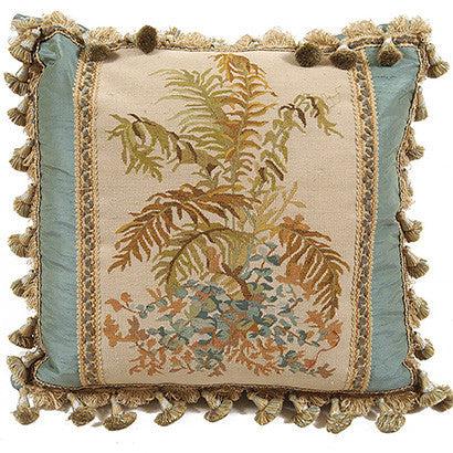 bellápierre French Market Collection Aqua Foilage Pillow