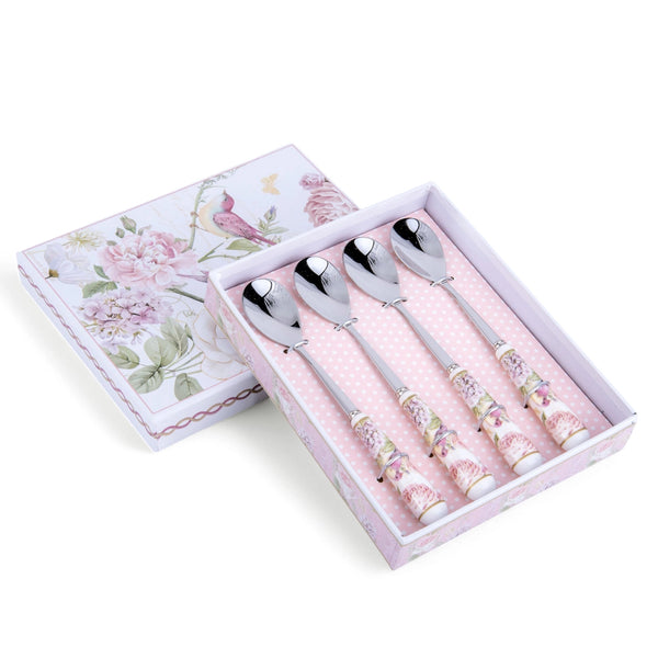 bellápierre “Garden Tea” Floral Spoon Set – Boxed Set of 4
