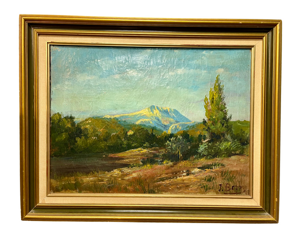 Bellápierre "La Montagne Sainte Victoire à Aix En Provence" Original Vintage Oil Painting