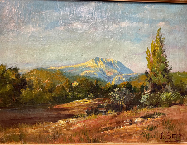 bellápierre "La Montagne Sainte Victoire à Aix en Provence" Original Vintage Oil Painting