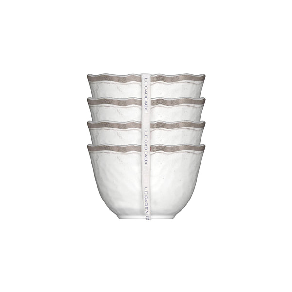 bellápierre Le Cadeaux | Rustica Antique White Dessert Bowls (Set of 4)