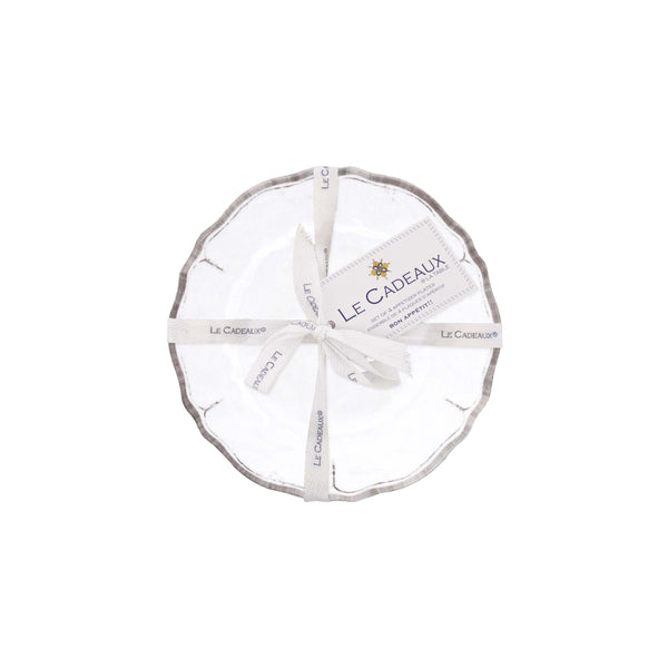 bellápierre Le Cadeuax | Rustica Antique White Appetizer Plates (Set of 4)
