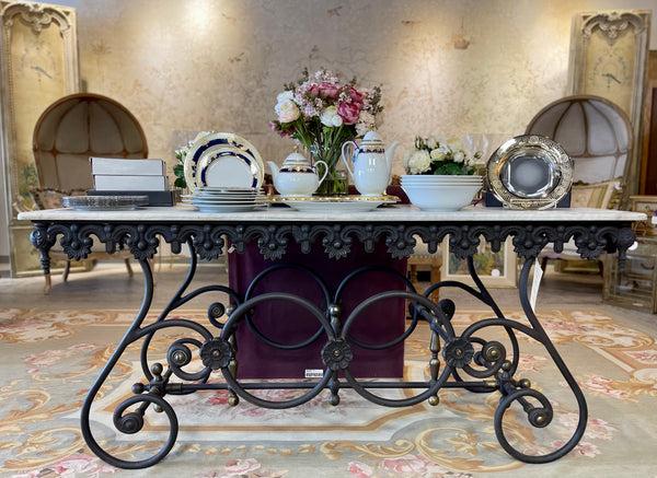bellápierre Le Grand Pâtissier | Antique French Cast Iron Pastry Table with Marble Top