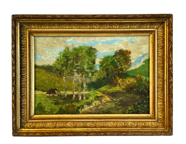 Bellápierre Paysage Provençal Bord De Rivière | Original Oil On Canvas