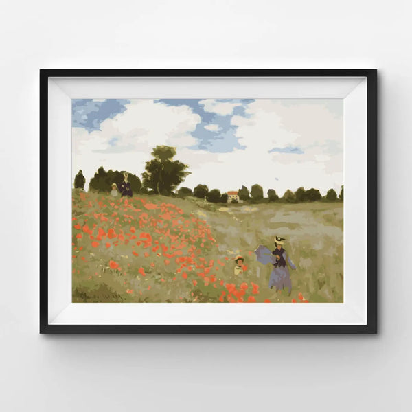 Bellápierre Poppies By Claude Monet - Diy Paint By Numbers Kit