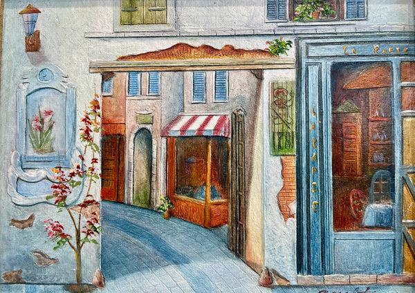 bellápierre “Rue Bleue” Vintage Original Oil Painting