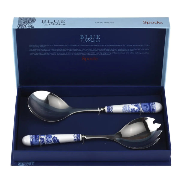 bellápierre Spode Blue Italian Set of 2 Salad Servers